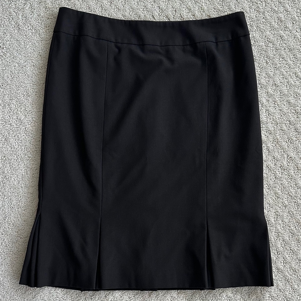Talbots Pleated Knee Length Career Skirt Brown 6P Office Classic Minimalist